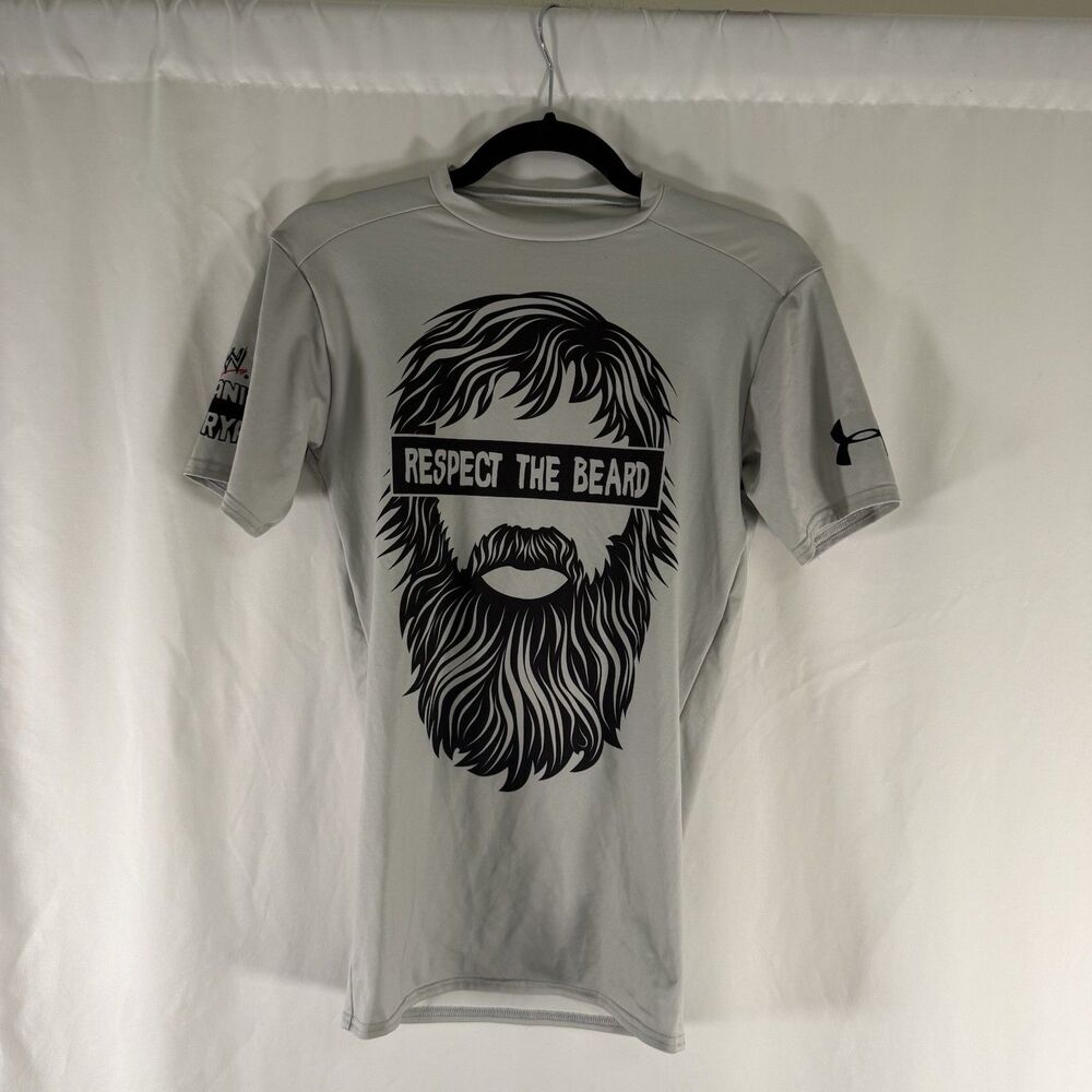 Daniel Bryan WWE Under Armour Comression Shirt Men Medium Grey Respect the Beard